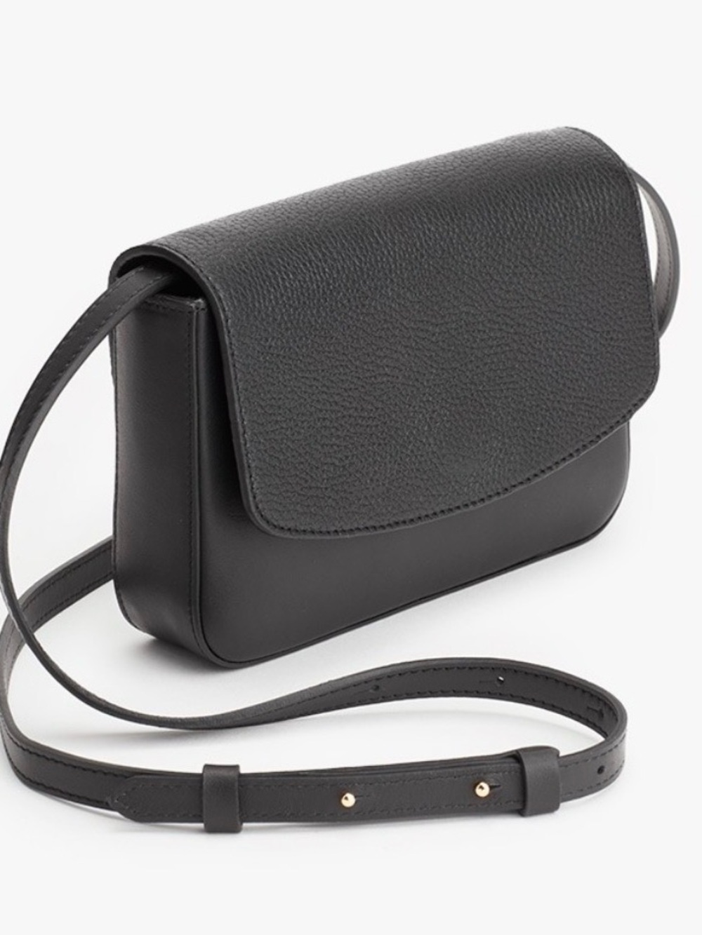 Cuyana Black Leather Crossbody Bag
